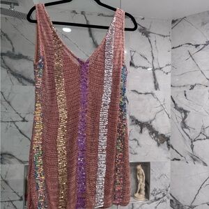 NBD- Sequin Striped Knit Mini Dress